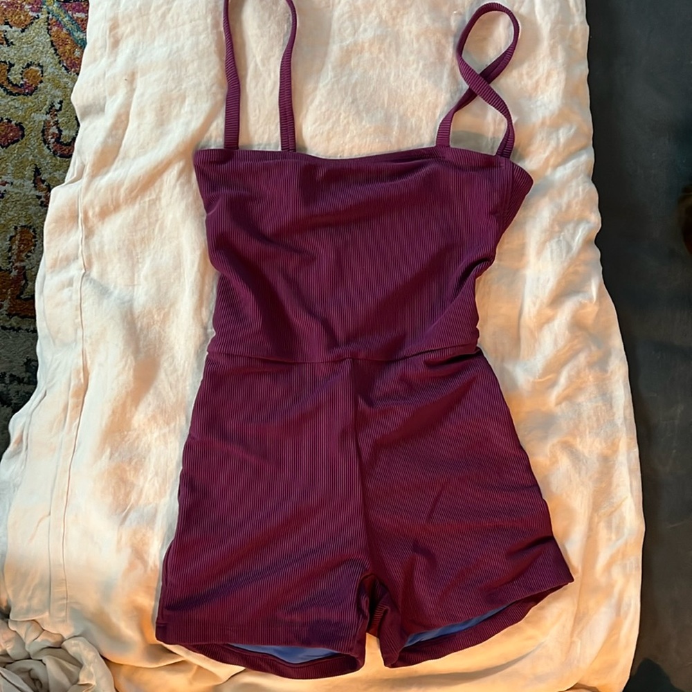 Size medium purple one piece women's bathing suit.